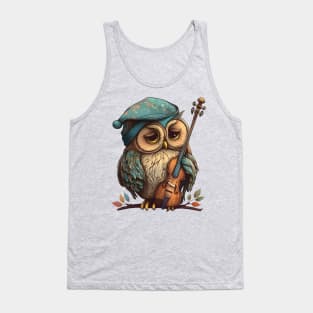 Sleepy Owl Muscian Tank Top